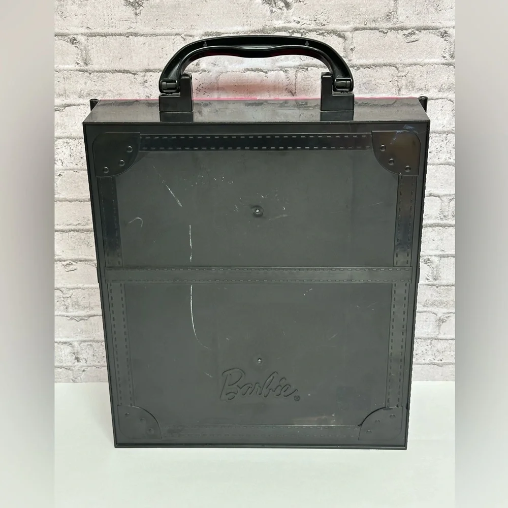 BARBIE Doll Fashion Closet STORAGE CLOTHES Wardrobe Case 2011 Pink Black MATTEL